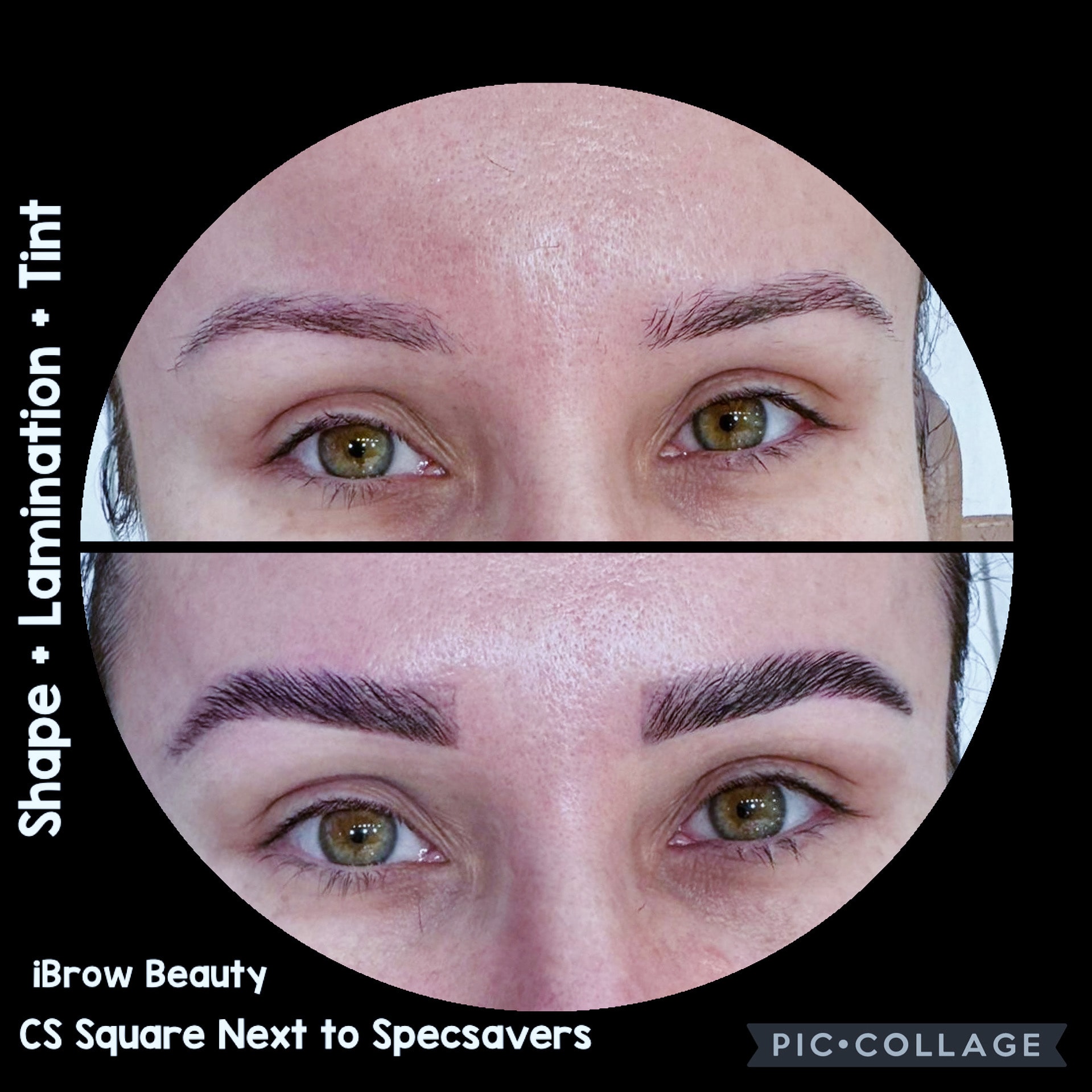 Eyebrow lamination and tint before after