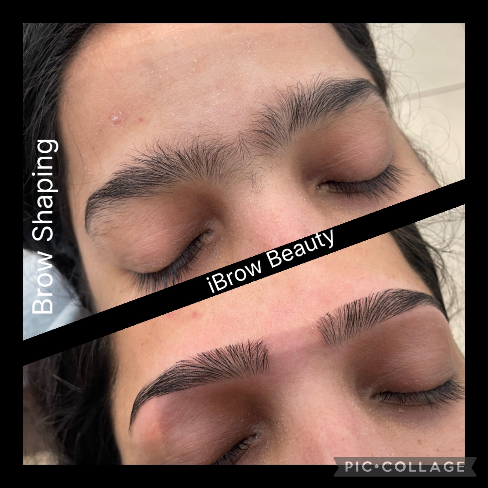 Eyebrow shaping before and after