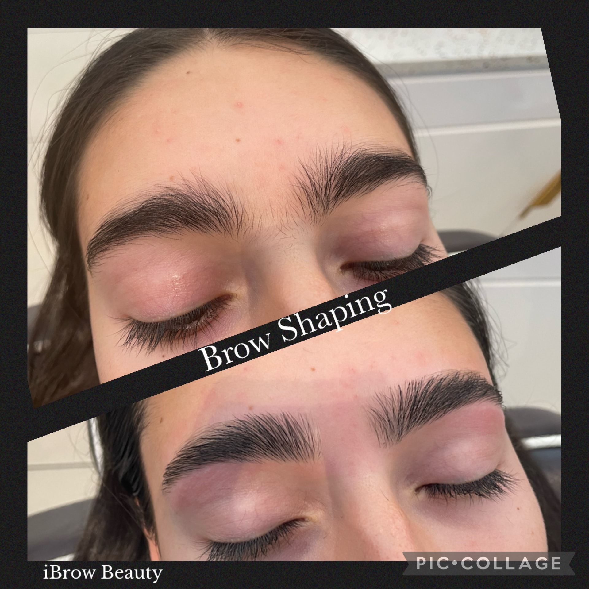 Eyebrow shaping before and after