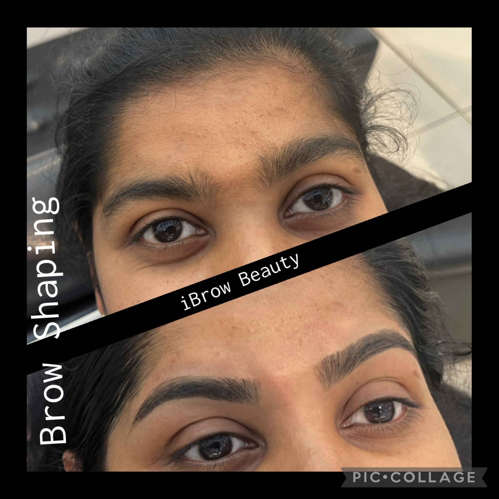 Eyebrow shaping before and after